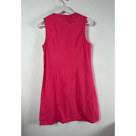 Tommy Bahama Womens Mini Shift Dress Medium Pink Sleeveless Round Neck Lace Up - Picture 2 of 7